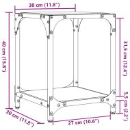 Маси за кафе с прозрачен стъклен плот 2 бр 30x30x40 см стомана