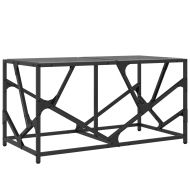 Маса за кафе с черен стъклен плот 78,5x40x41 см стомана