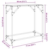 Конзолна маса с прозрачен стъклен плот 80x35x81 см стомана