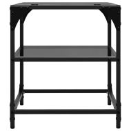 Маси за кафе с черен стъклен плот 2 бр 40x40x45 см стомана