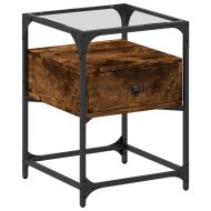 Нощни шкафчета 2 бр опушен дъб 40x40x55 см инженерно дърво