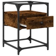 Нощни шкафчета 2 бр опушен дъб 40x40x55 см инженерно дърво