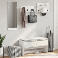 Комплект от 4 части мебели за антре, бели, инженерно дърво