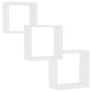 Квадратни стенни рафтове, бели, 68x15x68 см, инженерно дърво