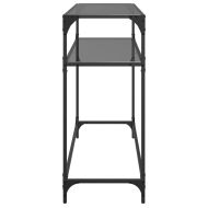 Конзолна маса с черен стъклен плот 98x35x81 см стомана