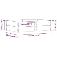 Палетни страници черно 2 бр 150x100 см, борова дървесина масив