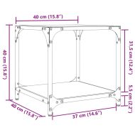 Маси за кафе с прозрачен стъклен плот 2 бр 40x40x40 см стомана