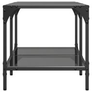 Маса за кафе с черен стъклен плот 78,5x40x40 см стомана