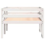 Детска рамка за легло бяла 90x200 см масивна борова дървесина