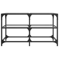 Маса за кафе с прозрачен стъклен плот 78,5x40x45 см стомана