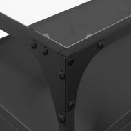 ТВ шкаф със стъклен плот, черен, 80x35x51 см, инженерно дърво