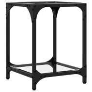 Маса за кафе с прозрачен стъклен плот 30x30x40 см стомана