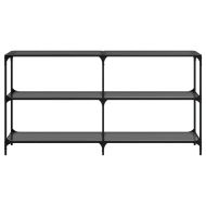 Конзолна маса с черен стъклен плот 158,5x30x81 см стомана
