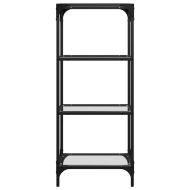 Стелаж с прозрачен стъклен плот 40x30x95 см стомана