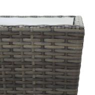 Бистро комплект, 3 части, полиратан и закалено стъкло, сив