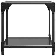 Маси за кафе с черен стъклен плот 2 бр 40x40x40 см стомана