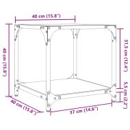 Маси за кафе с черен стъклен плот 2 бр 40x40x40 см стомана