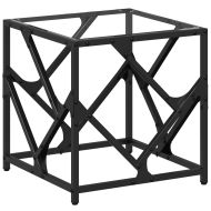 Маса за кафе с прозрачен стъклен плот 40x40x41 см стомана