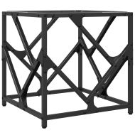 Маса за кафе с прозрачен стъклен плот 40x40x41 см стомана