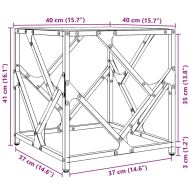 Маса за кафе с прозрачен стъклен плот 40x40x41 см стомана