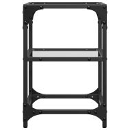 Маси за кафе с прозрачен стъклен плот 2 бр 30x30x45 см стомана