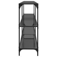 Конзолна маса с черен стъклен плот 194,5x30x81 см стомана