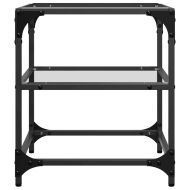 Маса за кафе с прозрачен стъклен плот 40x40x45 см стомана