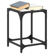 Маса за кафе с прозрачен стъклен плот 30x30x40 см стомана