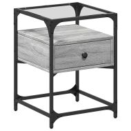 Нощно шкафче, сив сонома, 40x40x55 см, инженерно дърво