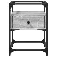 Нощно шкафче, сив сонома, 40x40x55 см, инженерно дърво