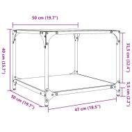 Маси за кафе с прозрачен стъклен плот 2 бр 50x50x40 см стомана