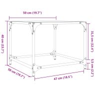 Маси за кафе с прозрачен стъклен плот 2 бр 50x50x40 см стомана