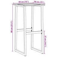 Бар табуретки 2 бр черни 38x38x80 см прахово боядисана стомана