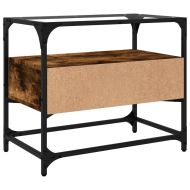 ТВ шкаф със стъклен плот опушен дъб 60x35x51 см инженерно дърво