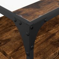 ТВ шкаф със стъклен плот опушен дъб 60x35x51 см инженерно дърво