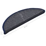 Изтривалки за стълби 15 бр. 56x17x3 см, тъмносиви и сини, полукръгли