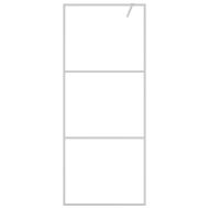 Параван за баня, сребрист, 80x195 см, прозрачно ESG стъкло