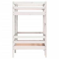 Двуетажно легло без матрак, бял, 90x190 см, борово дърво масив