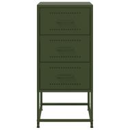 Нощно шкафче, маслиненозелено, 36x39x78 см, стомана