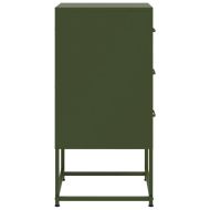 Нощно шкафче, маслиненозелено, 36x39x78 см, стомана