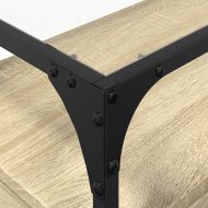 ТВ шкаф със стъклен плот сонома дъб 80x35x51 см инженерно дърво