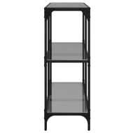 Конзолна маса с черен стъклен плот 98x30x81 см стомана