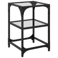 Маса за кафе с прозрачен стъклен плот 30x30x45 см стомана