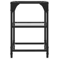 Маса за кафе с прозрачен стъклен плот 30x30x45 см стомана