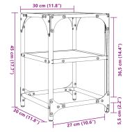 Маса за кафе с прозрачен стъклен плот 30x30x45 см стомана