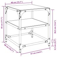 Маси за кафе с прозрачен стъклен плот 2 бр 40x40x45 см стомана