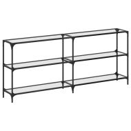 Конзолна маса с прозрачен стъклен плот 194,5x30x81 см стомана