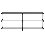 Конзолна маса с прозрачен стъклен плот 194,5x30x81 см стомана
