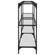 Конзолна маса с прозрачен стъклен плот 194,5x30x81 см стомана