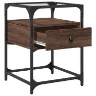 Нощни шкафчета 2 бр кафяв дъб 40x40x55 см инженерно дърво